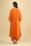 Shop_Sheetal Batra_Orange Embroidery, Sequins V-neck Kurta Salwar Set _at_Aza_Fashions