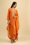 Shop_Sheetal Batra_Orange Embroidery, Sequins V-neck Kurta Salwar Set _Online_at_Aza_Fashions