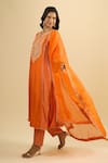 Sheetal Batra_Orange Embroidery, Sequins V-neck Kurta Salwar Set _at_Aza_Fashions