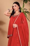 Buy_Sonali Methi_Red Tissue Embroidery, Sequins, Gota Patti, Zari, Tassels Hand Sharara Set _Online_at_Aza_Fashions