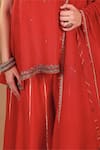Buy_Sonali Methi_Red Tissue Embroidery, Sequins, Gota Patti, Zari, Tassels Hand Sharara Set 
