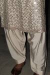 Buy_Histori_Beige Cotton, Silk Mirrors, Embroidery And Resham Jaal Kurta Set _Online