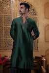 Buy_Histori_Green Chanderi Silk, Modal, Satin Beads, Crystals, Kurta And Patiala Salwar Set _Online