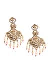 Shop_Nazaakat By Samara Singh_Gold Plated Pearls, Stones, Beads Drop Dangling Earrings _at_Aza_Fashions
