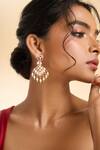 Buy_Nazaakat By Samara Singh_Mint Beads, Stones, Faux Diamonds Drop Embellished Earrings _at_Aza_Fashions