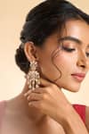 Buy_Nazaakat By Samara Singh_Pink Stones, Beads, Crystals Tassel Embellished Drop Earrings _at_Aza_Fashions