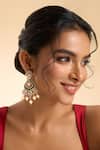 Buy_Nazaakat By Samara Singh_Gold Plated Stones, Pearls Embellished Dangling Earrings _at_Aza_Fashions