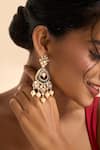 Shop_Nazaakat By Samara Singh_Gold Plated Stones, Pearls Embellished Dangling Earrings _Online_at_Aza_Fashions