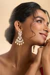 Shop Nazaakat By Samara Singh Gold Plated Stones, Pearls Dangling Embellished Earrings Online at Aza Fashions Shop_Nazaakat By Samara Singh_Gold Plated Stones, Pearls Dangling Embellished Earrings _Online_at_Aza_Fashions