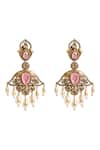 Buy_Nazaakat By Samara Singh_Pink Stones, Pearls Dangling Drop Embellished Earrings 
