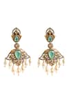 Buy_Nazaakat By Samara Singh_Mint Gemstones, Pearls, Dangling Embellished Drop Earrings 