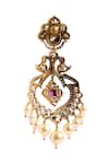 Buy_Nazaakat By Samara Singh_Gold Plated Stones, Pearls Embellished Dangler Earrings _Online_at_Aza_Fashions