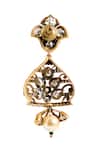 Buy_Nazaakat By Samara Singh_Gold Plated Stones, Beads Floral Embellished Drop Earrings _Online_at_Aza_Fashions