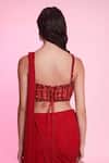 Shop Anshika Tak Label Red Georgette, Net Beads, Sequins, Embellished Corset With Pre-draped Saree at Aza Fashions Shop_Anshika Tak Label_Red Georgette, Net Beads, Sequins, Embellished Corset With Pre-draped Saree _at_Aza_Fashions