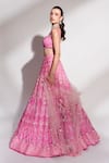 Shop Anshika Tak Label Pink Net Sequins, Beads, Embroidery Sweetheart Neck And Lehenga Set at Aza Fashions Shop_Anshika Tak Label_Pink Net Sequins, Beads, Embroidery Sweetheart Neck And Lehenga Set _at_Aza_Fashions