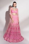 Anshika Tak Label Pink Net Sequins, Beads, Embroidery Sweetheart Neck And Lehenga Set Online at Aza Fashions Anshika Tak Label_Pink Net Sequins, Beads, Embroidery Sweetheart Neck And Lehenga Set _Online_at_Aza_Fashions