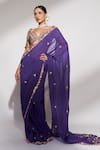 Buy Anshika Tak Label Purple Organza, Tussar, Silk Sequins, Embroidery, Floral Saree With Blouse Online at Aza Fashions Buy_Anshika Tak Label_Purple Organza, Tussar, Silk Sequins, Embroidery, Floral Saree With Blouse _Online_at_Aza_Fashions