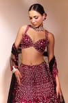 Buy Anshika Tak Label Red Tussar, Silk, Net Mirrors, Sequins, Embellished Bridal Lehenga Set Online at Aza Fashions Buy_Anshika Tak Label_Red Tussar, Silk, Net Mirrors, Sequins, Embellished Bridal Lehenga Set _Online_at_Aza_Fashions