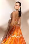 Shop Anshika Tak Label Orange Tussar, Silk, Net Sequins, Embroidery, Beads Scallop Lehenga Set at Aza Fashions Shop_Anshika Tak Label_Orange Tussar, Silk, Net Sequins, Embroidery, Beads Scallop Lehenga Set _at_Aza_Fashions