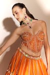Shop Anshika Tak Label Orange Tussar, Silk, Net Sequins, Embroidery, Beads Scallop Lehenga Set Online at Aza Fashions Shop_Anshika Tak Label_Orange Tussar, Silk, Net Sequins, Embroidery, Beads Scallop Lehenga Set _Online_at_Aza_Fashions