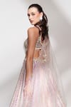 Shop_Anshika Tak Label_Pink Tussar, Silk, Net Sequins, Mirrors, Embroidery And Bridal Lehenga Set _at_Aza_Fashions