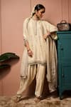 Neha Mehra_Ivory Silk Round Neck Raw Embroidered Kurta Set _at_Aza_Fashions