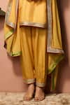 Neha Mehra_Yellow Silk Embroidery, Mirrors, Zari, Sequins Split Hand Kurta Salwar Set _Online_at_Aza_Fashions