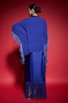 Shop Neha Mehra Blue Georgette Fringe, Beads, Sequins, Hand Kaftan And Draped Skirt Set at Aza Fashions Shop_Neha Mehra_Blue Georgette Fringe, Beads, Sequins, Hand Kaftan And Draped Skirt Set _at_Aza_Fashions