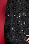 Buy Neha Mehra Black Crepe Mirrors, Embroidery Open Neck Work Jacket Buy_Neha Mehra_Black Crepe Mirrors, Embroidery Open Neck Work Jacket