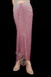 Tisharth by Shivani_Pink Polyester Ombre Draped Skirt _Online_at_Aza_Fashions