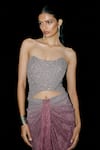 Buy_Tisharth by Shivani_Pink Polyester Ombre Draped Skirt _Online_at_Aza_Fashions