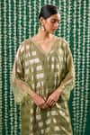 Buy Cupid Cotton Olive Green Tissue, Silk Embroidery, Sequins Mahira Pitta Kurta And Pant Set Online at Aza Fashions Buy_Cupid Cotton_Olive Green Tissue, Silk Embroidery, Sequins Mahira Pitta Kurta And Pant Set _Online_at_Aza_Fashions