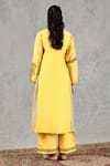 Shop Shivani Bhargava Yellow Chanderi, Cotton Embroidery, Tassels, Foil Printing Hand Kurta Pant Set at Aza Fashions Shop_Shivani Bhargava_Yellow Chanderi, Cotton Embroidery, Tassels, Foil Printing Hand Kurta Pant Set _at_Aza_Fashions