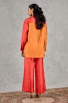 Shop Shivani Bhargava Orange Silk Embroidery Collared Color Block Hand Shirt at Aza Fashions Shop_Shivani Bhargava_Orange Silk Embroidery Collared Color Block Hand Shirt _at_Aza_Fashions