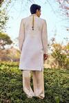 Shop_Mukti And Kavith Casa_Ivory Silk Embroidery, Beads, Metallic Thread The Heirloom Sherwani Set _at_Aza_Fashions