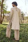 Shop_Mukti And Kavith Casa_Ivory Brocade Embroidery, Zari The Imperial Sherwani Set _at_Aza_Fashions
