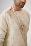 Mukti And Kavith Casa_Cream Jacquard Embroidery, Sequins Radiance Kurta Set _Online_at_Aza_Fashions