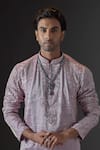 Mukti And Kavith Casa_Purple Chanderi Embroidery, Sequins Kurta And Palazzo Set _Online_at_Aza_Fashions