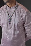 Buy_Mukti And Kavith Casa_Purple Chanderi Embroidery, Sequins Kurta And Palazzo Set _Online_at_Aza_Fashions
