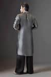 Shop_Mukti And Kavith Casa_Grey Tissue Embroidery, Beads, Stones Kurta And Palazzo Set _at_Aza_Fashions