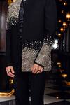 Buy_Mukti And Kavith Casa_Black Crepe Beads, Stones, Embroidery Imperial Orion Jacket Pant Set _Online_at_Aza_Fashions