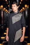 Shop Mukti And Kavith Casa Black Crepe Metallic Thread Mosaic Embroidered Kurta And Palazzo Set Online at Aza Fashions Shop_Mukti And Kavith Casa_Black Crepe Metallic Thread Mosaic Embroidered Kurta And Palazzo Set _Online_at_Aza_Fashions