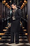 Shop_Mukti And Kavith Casa_Black Crepe Embroidery, Metallic Thread Regal Obsidian Kurta Set _at_Aza_Fashions