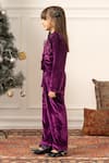 Shop_Risa Dreamworld_Wine Velvet Applique, Sequins Cropped Blazer And Flared Trouser Set _Online_at_Aza_Fashions