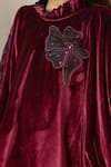Shop_Risa Dreamworld_Maroon Velvet, Tulle Embroidery, Applique, Sequins Dress _Online_at_Aza_Fashions