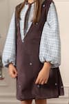 Buy_Risa Dreamworld_Brown Velvet Embroidery Mocha Pinafore Dress _Online_at_Aza_Fashions