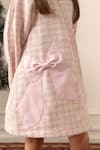 Shop Risa Dreamworld Pink Tweed Bows, Pearls A-line Dress Online at Aza Fashions Shop_Risa Dreamworld_Pink Tweed Bows, Pearls A-line Dress _Online_at_Aza_Fashions