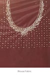 Azeera_Grey Net Embroidery, Beads Hand Saree With Unstitched Blouse Piece 