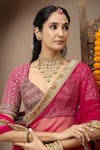 Buy_Monika Mathuria Datta_Pink Cotton, Silk Gota Patti, Embroidery, Sequins, Zari, Blouse Lehenga Set _Online_at_Aza_Fashions