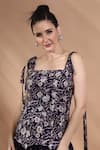 Buy_Shreya J Label_Purple Crepe Embroidery, Sequins, Glitter Floral Cord Corset And Shimmer Pant Set 